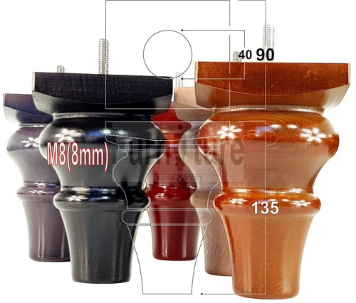 Replacement legs solid wood - 4,