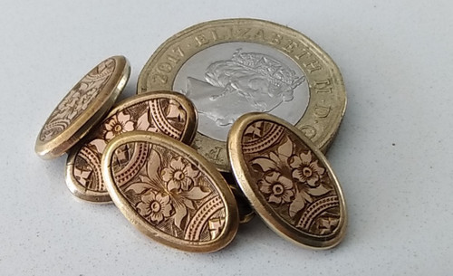 Antique cufflinks floral - cufflinks, &