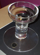 Vtg Dartington 24% Clear Lead Crystal Footed Solid Church Pillar Candle Holder