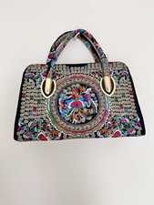 Black Multicolor Embroidered