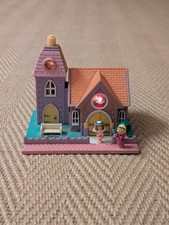 Vintage Polly Pocket 1993 - Light Up Wedding Chapel Lights Work! - Bluebird