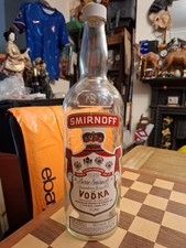 Vintage EMPTY Smirnoff Vodka Bottle Labelled Large 3 Litre WITH White Screw Cap