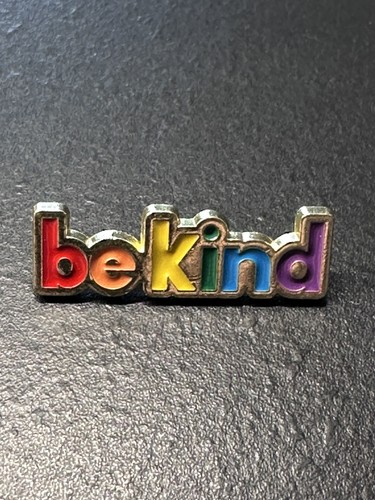 Kind rainbow enamel pin - be,
