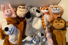  hand puppet mixed animal bundle x7 plus 4 finger puppets