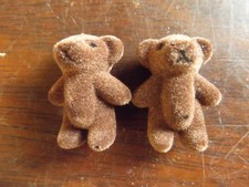 5x DARK BROWN CUTE TINY MINIATURE FELT DOLL HOUSE CRAFT TEDDY BEARS 1.4" TALL