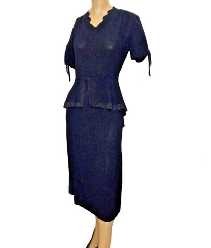 Vintage 1940s dress with - 1940s,