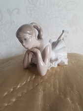 Vintage Nao By Lladro Figurine Of Ballerina Lying Down