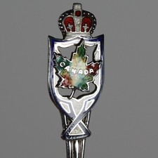 Sterling Silver Souvenir Spoon, CANADA, MONTREAL, Enamel, ECCO 925
