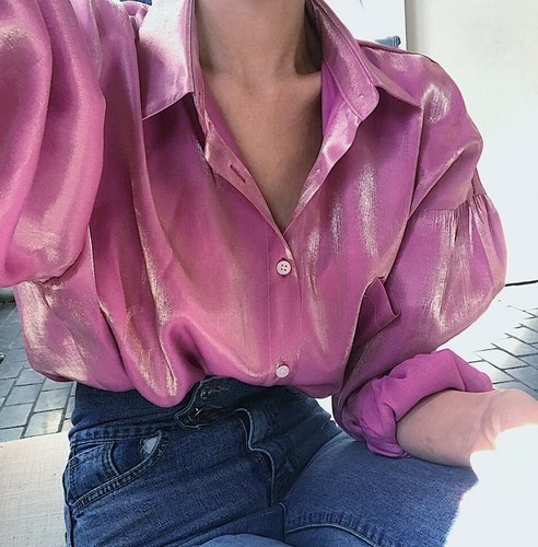Ladies pink metallic - pink, silky