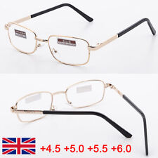 Metal Reading Glasses Men's / Ladies Highly Presbyopic Lenses +4.5 5.0 5.5 6.0