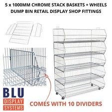 5 x 1000MM CHROME STACK BASKET
