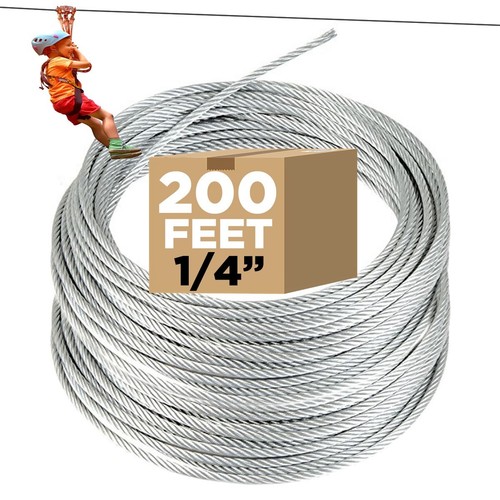 200 zip line cable 4 - ft, 1/4"