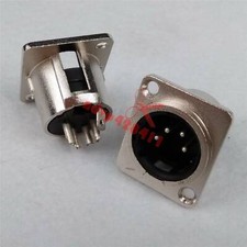 1Pcs XLR 4-Pin Male Chassis