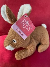 RUSS BERRIE LUV PETS RARE TAN "NUBBLES" BUNNY RABBIT SOFT TOY WITH TAGS 7"18cms