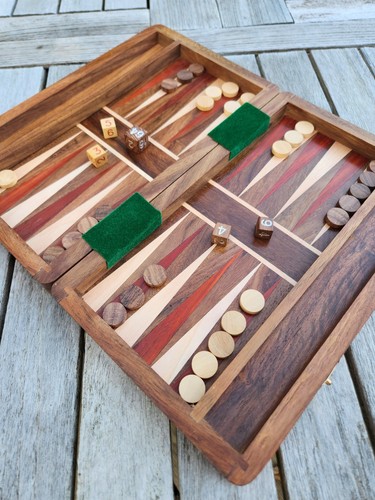 Wooden backgammon set - backgammon,