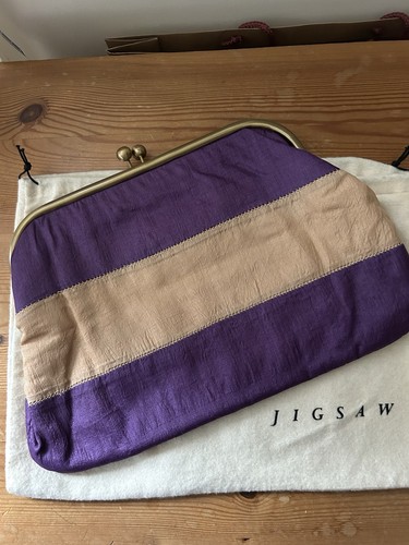 Silk jigsaw clutch bag - silk,