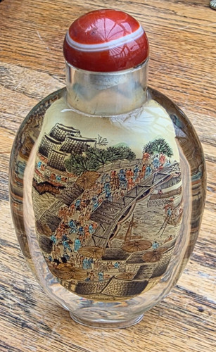 Large chinese reverse painted - chinese, reverse-painted