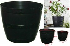Black Plant Planter Barrel Tub
