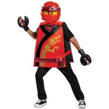 Licenced Kids LEGO Ninjago Kai Costume Boys Red Ninja Halloween Fancy Dress O/S