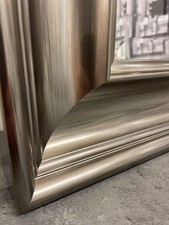 LARGE Pewter Gunmetal Mirror