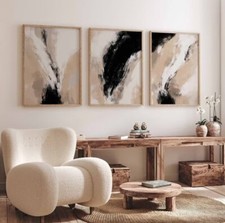 Set of 3 Modern Abstract Neutral Prints Home Wall Art Home Decor