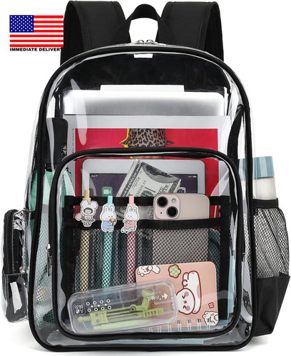 Heavy duty clear backpack - clear,