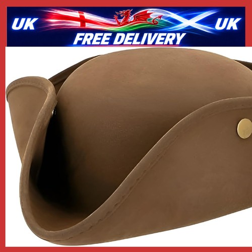 Faux leather brown pirate - leather, hat