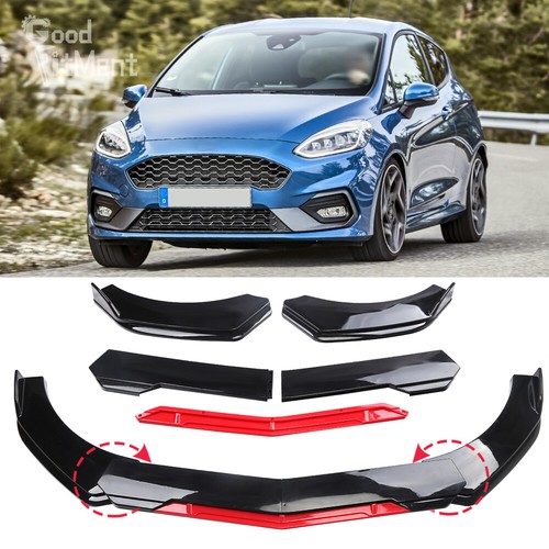 Glossy black red front bumper - red,