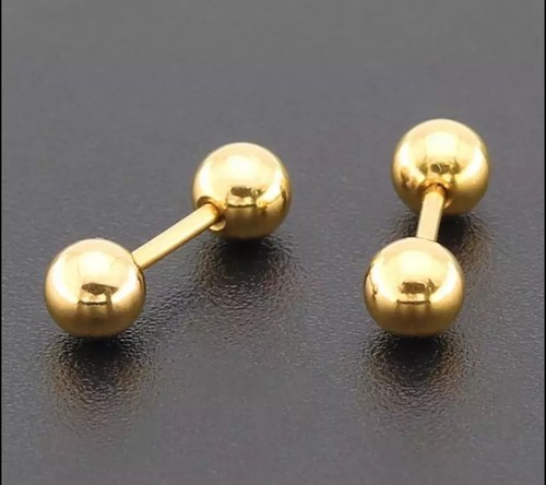 Surgical steel balls ear stud - steel,