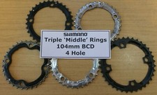 Shimano Triple MIDDLE Chainrings 4 Hole 104mm BCD Chain Rings Chainring Ring 8 9