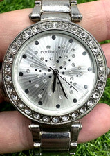Red Herring Watch Stainless Steel Band Jewelled Face Japan Movement Ladies RARE