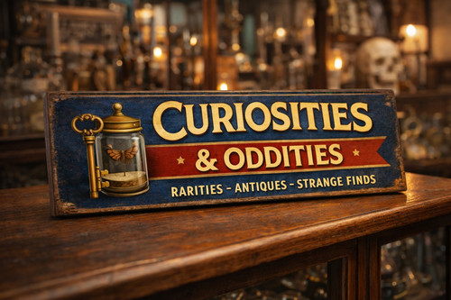 Curiosities oddities sign - oddities,
