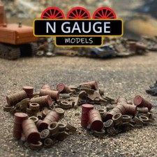 PAINTED- N Scale Gauge 1:148 Scrap Yard Junk Pile's (Landfill Barrel 1:160)