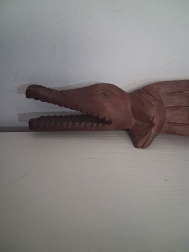 Vintage wooden crocodile - vintage,