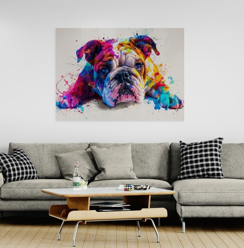 Bulldog canvas picture print - canvas,