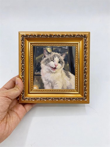 Winking cat art - winking,