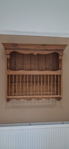 Vintage pine plate rack - plate, for