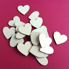 Blank Wooden Hearts Tokens