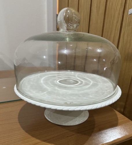 Ceramic cake stand and glass - stand,