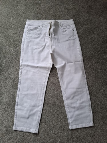 Ladies white denim cropped - ladies,