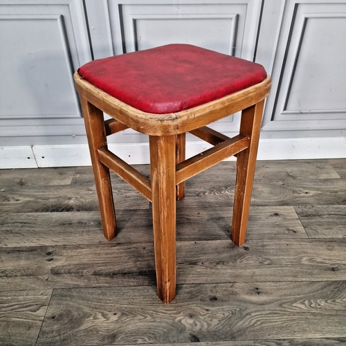 Vintage wooden kitchen stool - vintage,