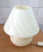 Beautiful Mushroom Lamp Murano Cream Spiral Venini Vintage Glass XL