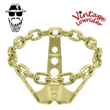 5" LONG BICYCLE VINTAGE ORIGINAL LOWRIDER STEEL CHAIN STEERING WHEEL IN GOLD