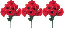 3 x Artificial Poppy Red