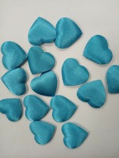 Pack of Satin Fabric Mini Padded Love Heart Embellishments 20mm Card Craft x15