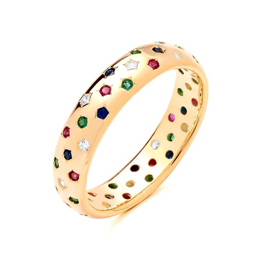9ct gold silver emerald - 9ct,