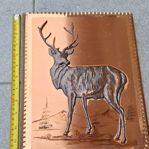 Copper embossed deer wall - copper,