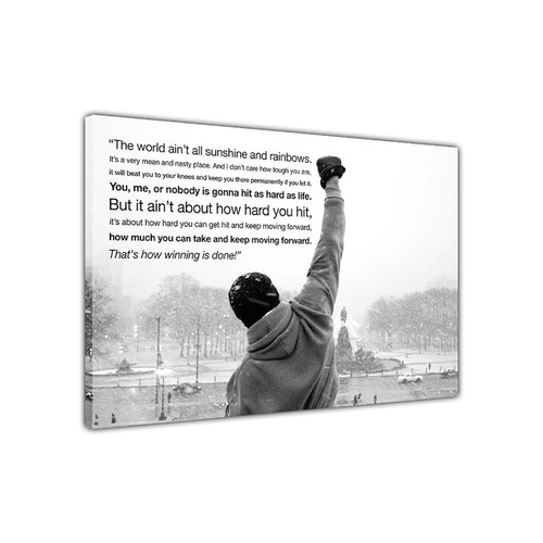 Rocky motivational quote - quote, black