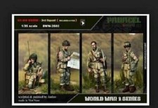Unpainted 1/35 4pcs US Soldiers Airborne Division WW2 Resin Figure Model Kit
