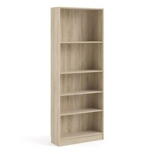 Basic Tall Wide Oak Bookcase